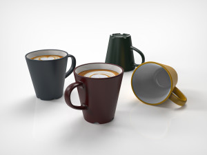 coffee pot and coffee cup 3D 모델