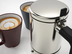 coffee pot and coffee cup 3D Model