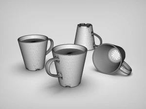 coffee pot and coffee cup 3D Model