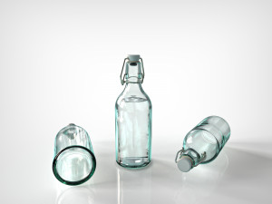 vintage glass bottle and classic glass Modèle 3D