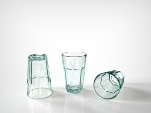 vintage glass bottle and classic glass Modèle 3D