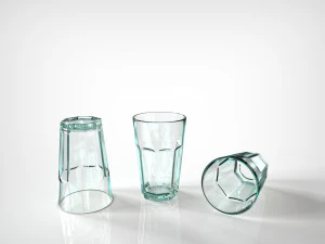 vintage glass bottle and classic glass 3D Model