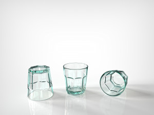 vintage glass bottle and classic glass Modèle 3D