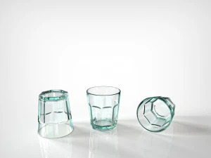 vintage glass bottle and classic glass 3D Model