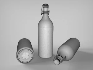vintage glass bottle and classic glass 3D Model