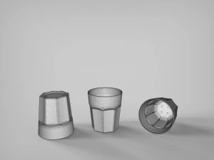 vintage glass bottle and classic glass 3D Model