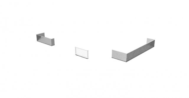 Balcony railing and handrail 3D Model .c4d .max .obj .3ds .fbx .stl .blend 