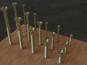set of 73 parts bolts nuts washers nails etc Model 3D