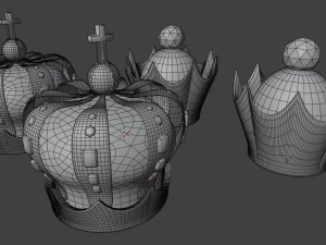 crown - king and queen gold and silver Modello 3D