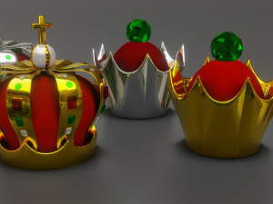 crown - king and queen gold and silver Modello 3D