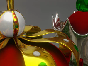 crown - king and queen gold and silver 3D Model