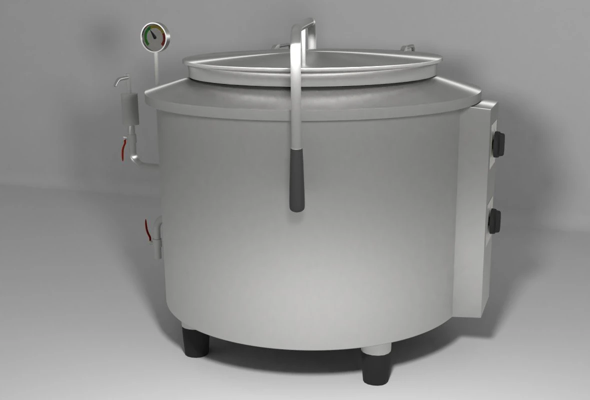 industrial boiling pan 3D Model .c4d .max .obj .3ds .fbx .stl .blend