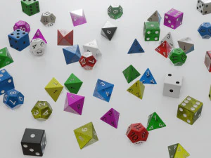 standard dice several shapes 3D Model