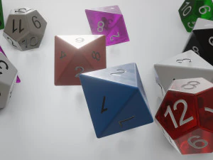 standard dice several shapes 3D Model