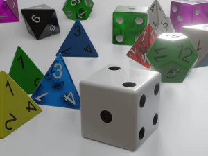 standard dice several shapes 3D Model