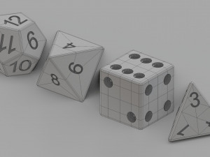 standard dice several shapes Modelo 3D