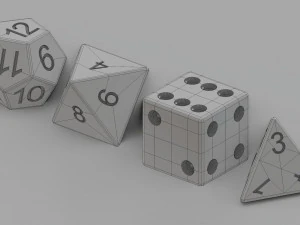 standard dice several shapes 3D Model