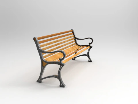 Realistyczna ławka Model 3D