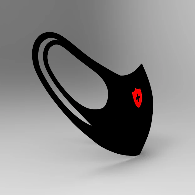 covid mask black 3D Model .c4d .max .obj .3ds .fbx .stl .blend
