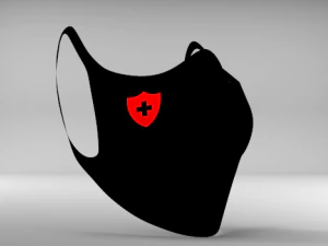 covid mask black 3D Model