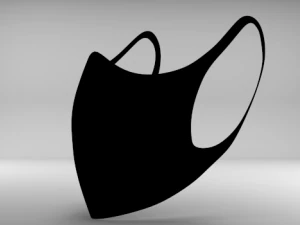 covid mask black 3D Model