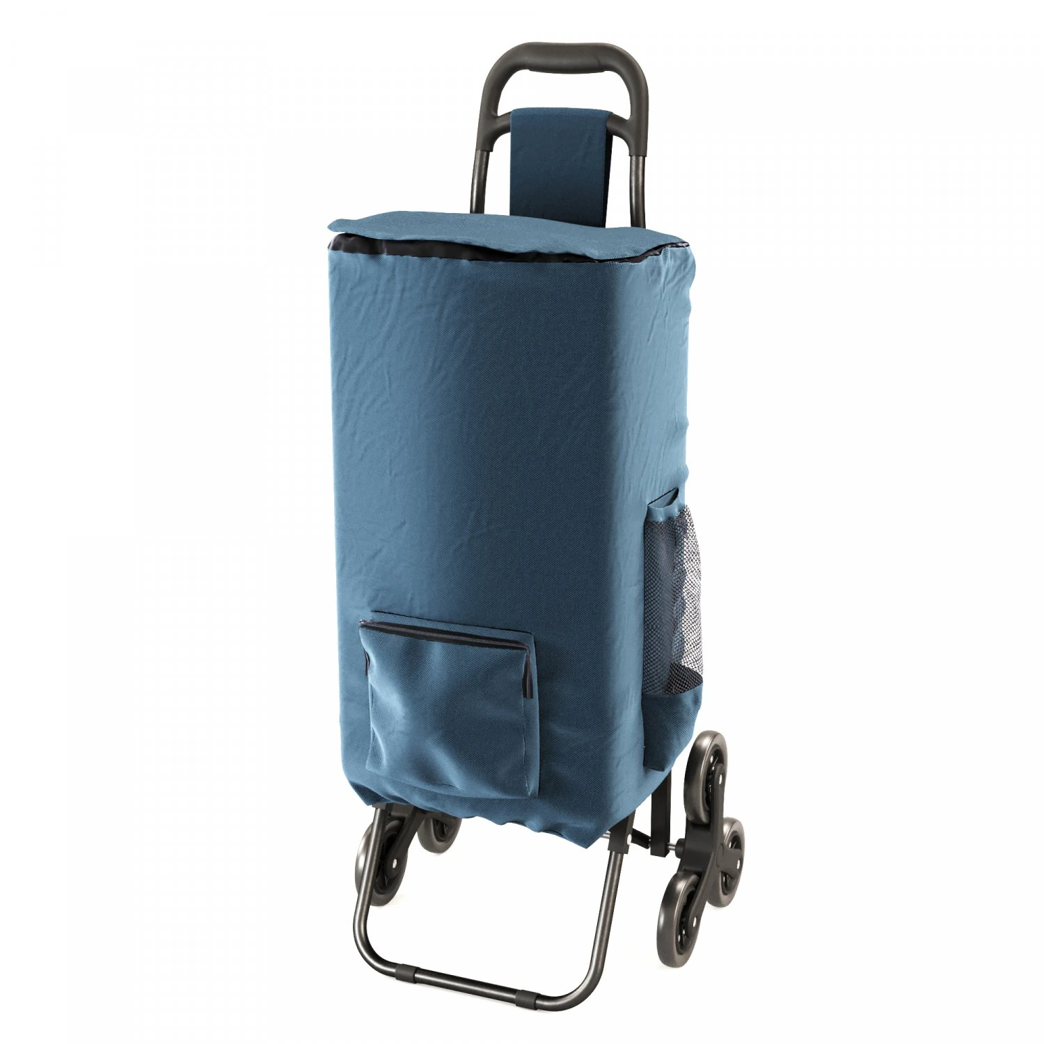 lomos sturdy collapsible shopping trolley with stair-climbing function in grey 3D Model .c4d .max .obj .3ds .fbx .stl .blend 