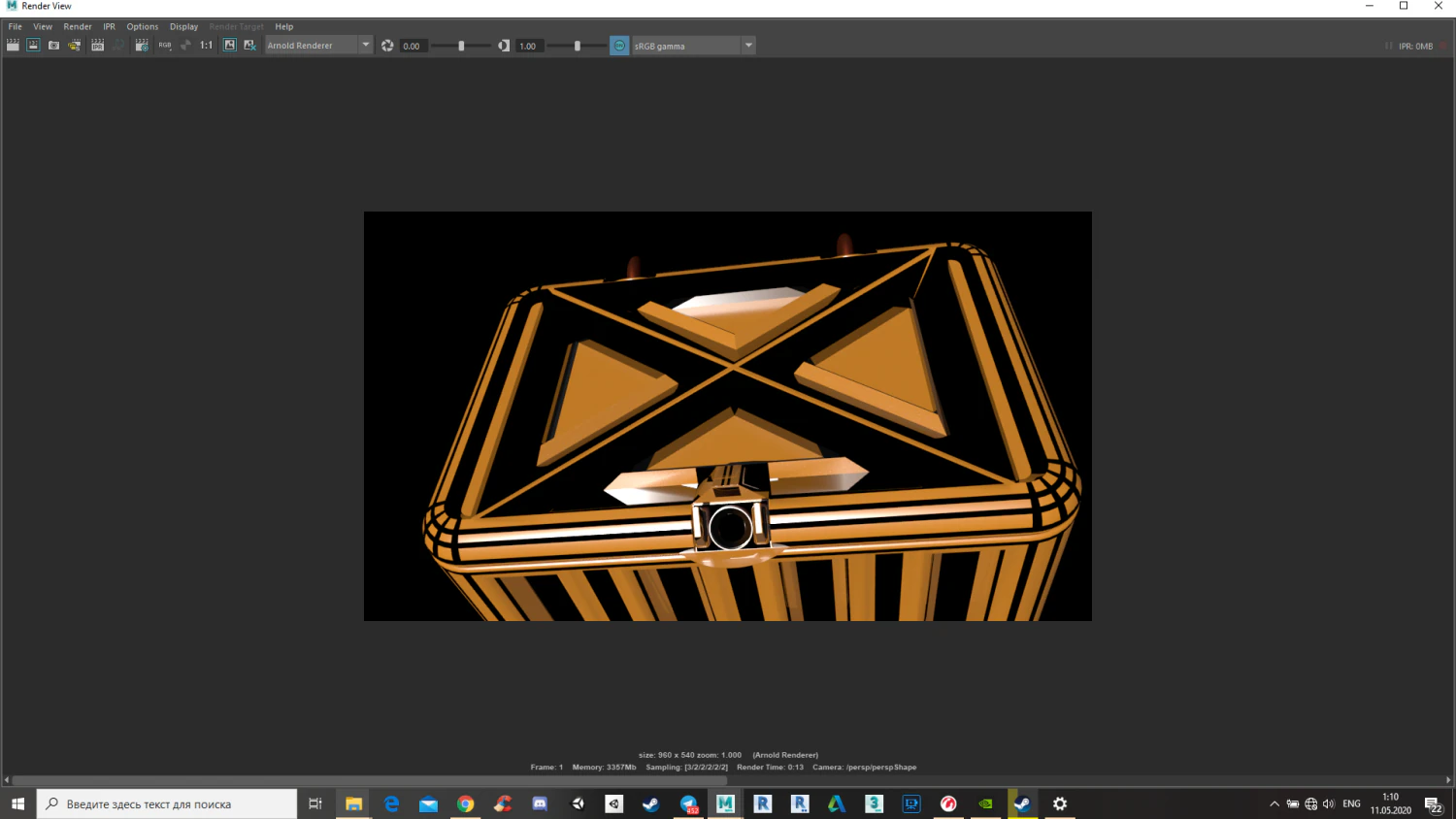 golden chest-golden case 3D Model .c4d .max .obj .3ds .fbx .stl .blend