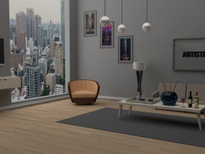 living room Model 3D