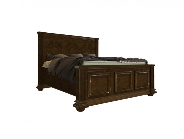 classic wooden bed Modèle 3D .c4d .max .obj .3ds .fbx .stl .blend 