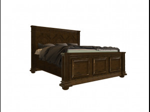 classic wooden bed 3D Model