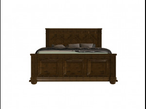 classic wooden bed Modèle 3D