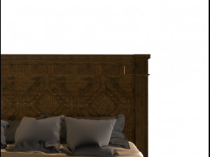 classic wooden bed Modèle 3D
