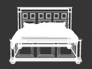 english classic bed 3D Model