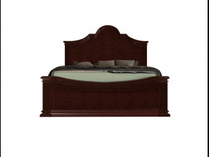 classic wooden bed 3D 模型