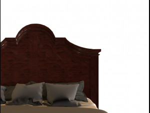 classic wooden bed 3D 模型