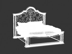 classic wooden bed 3D 模型
