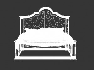 classic wooden bed 3D 模型