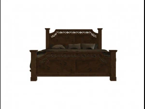 wooden bed 3D Model