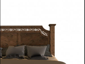 wooden bed Modèle 3D