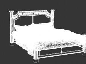 wooden bed Modèle 3D