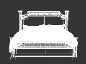 wooden bed Modèle 3D