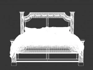 wooden bed 3D Model
