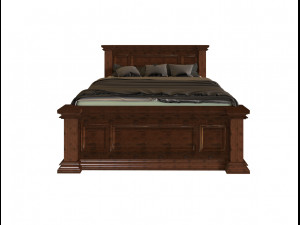 wooden bed Model 3D