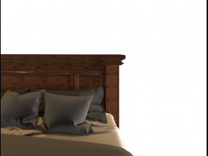 wooden bed Model 3D