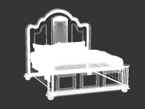 wooden bed 3Dモデル