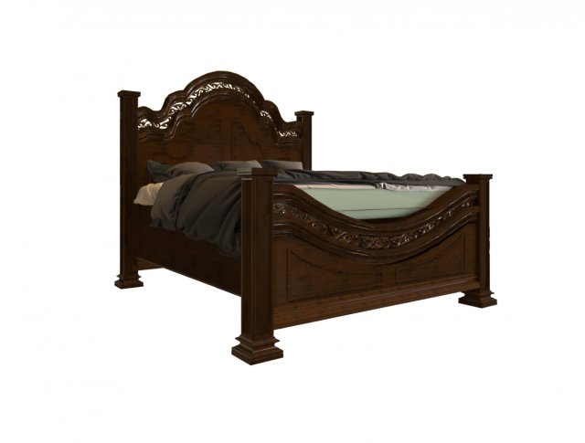 wooden bed Modèle 3D .c4d .max .obj .3ds .fbx .stl .blend 