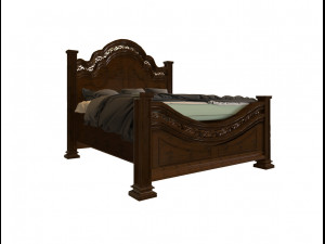 wooden bed 3D Model
