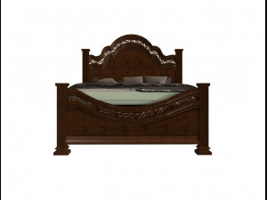 wooden bed Modèle 3D