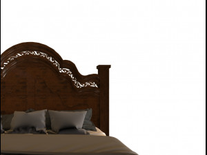 wooden bed Modèle 3D