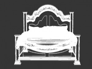 wooden bed Modèle 3D